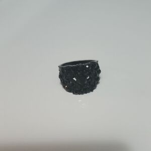 Black Beaded Ring #139